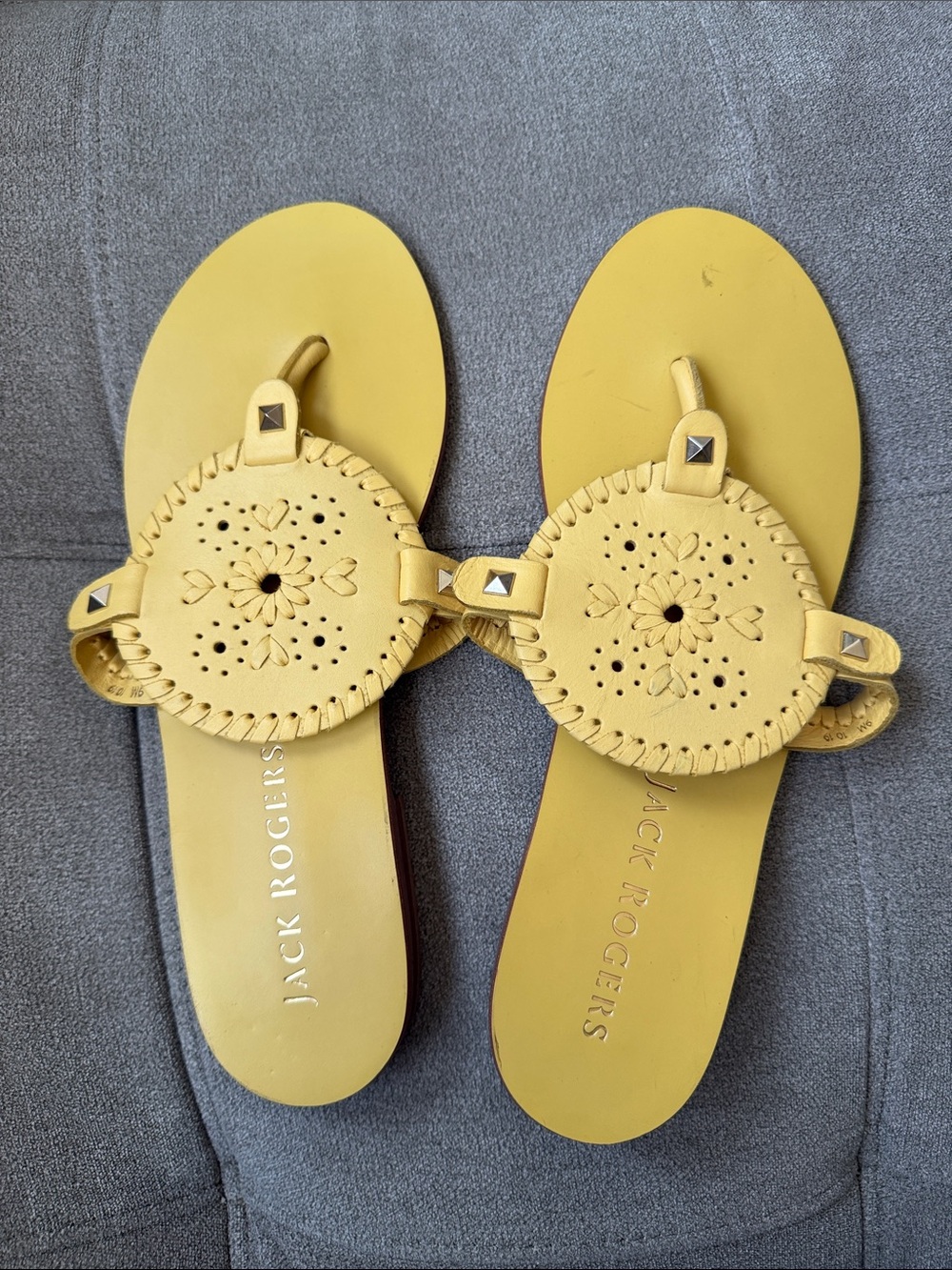 Jack Rogers light Yellow Leather Sandals
